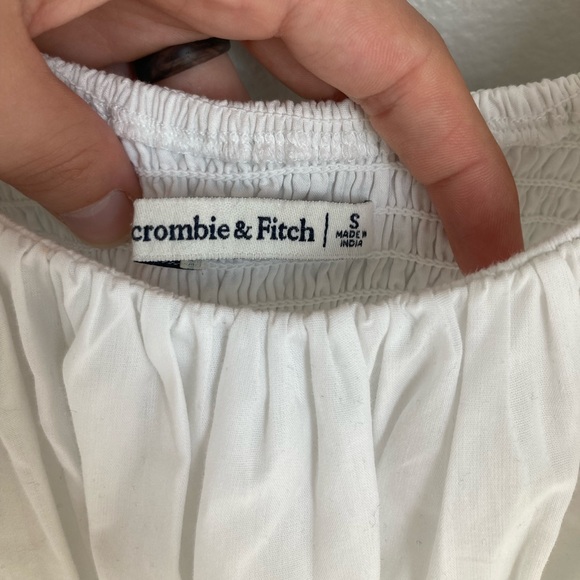 Abercrombie Ruched Puff Sleeve Mini Dress S - Picture 6 of 12